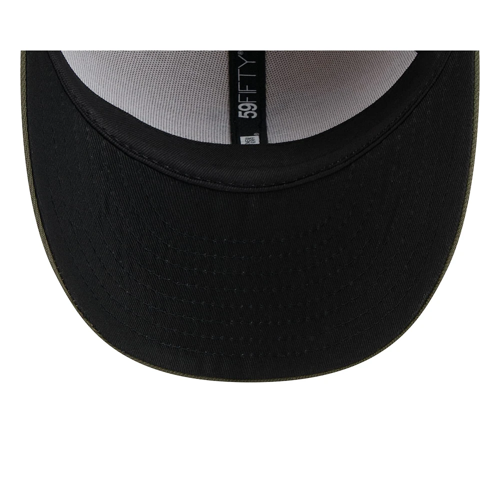 Casquette ajustée 59FIFTY pour homme, modèle New Era, beige clair/olive, motif Journée des forces armées 2025, Detroit Tigers