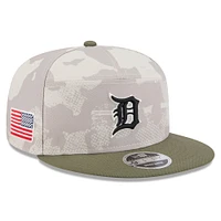 Men's New Era Light Beige/Olive Detroit Tigers 2025 Armed Forces Day Split Panel 9FIFTY Snapback Hat