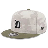 Men's New Era Light Beige/Olive Detroit Tigers 2025 Armed Forces Day Split Panel 9FIFTY Snapback Hat