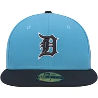 Men's New Era Sky Blue Detroit Tigers Logo White 59FIFTY Fitted Hat