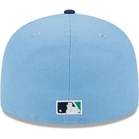 Men's New Era Light Blue/Navy Detroit Tigers Green Undervisor 59FIFTY Fitted Hat