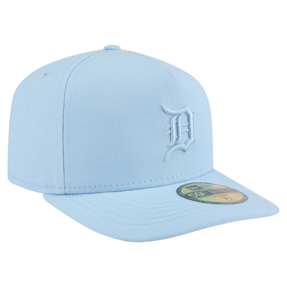 Men's New Era  Light Blue Detroit Tigers Color Pack A-Frame 59FIFTY Fitted Hat