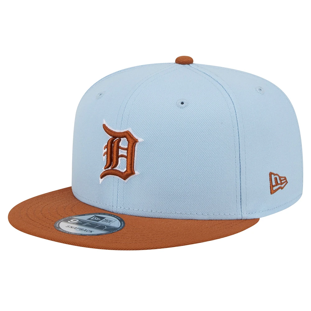 Men's New Era Light Blue Detroit Tigers Spring Color Two-Tone 9FIFTY Snapback Hat