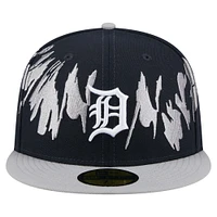 Casquette ajustée 59FIFTY à motif rétro Detroit Tigers bleu marine/gris New Era pour homme