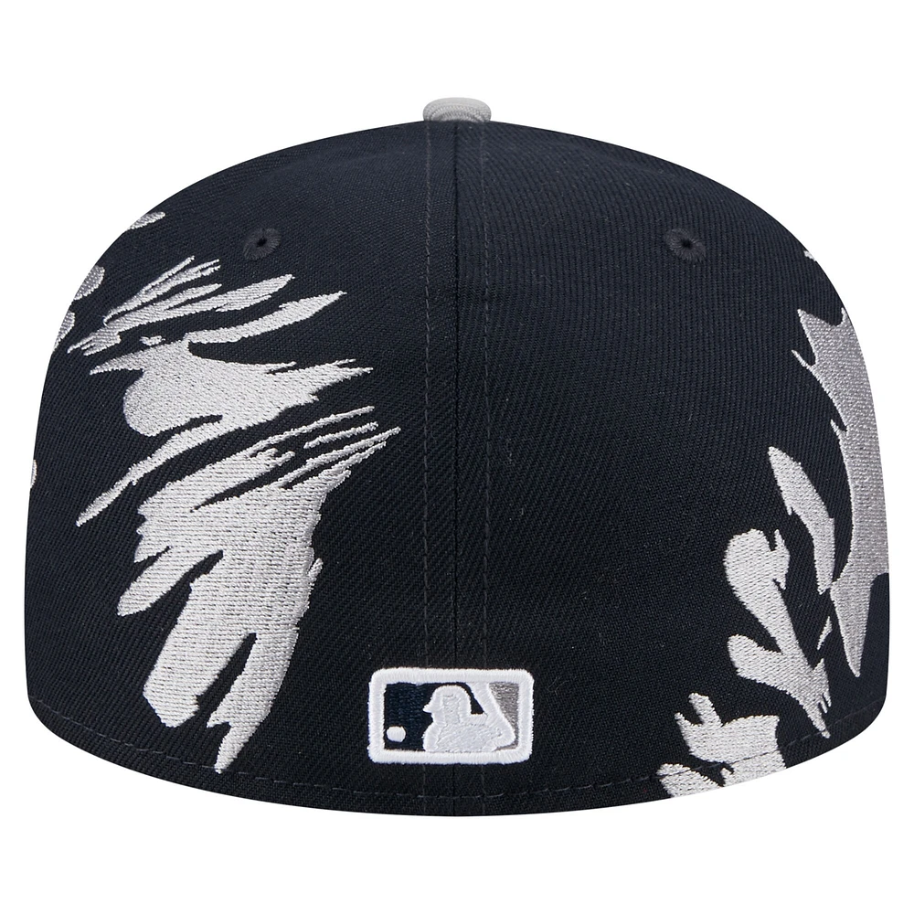 Casquette ajustée 59FIFTY à motif rétro Detroit Tigers bleu marine/gris New Era pour homme