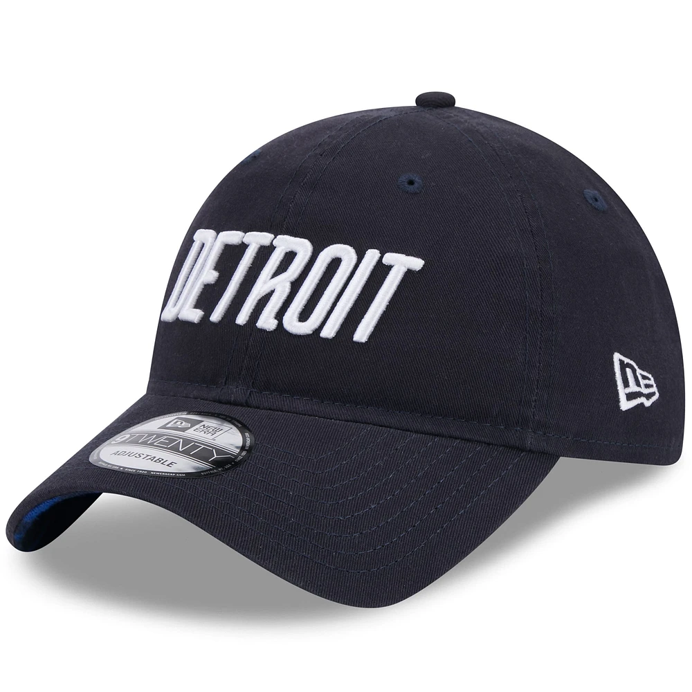 Casquette réglable New Era pour hommes des Detroit Tigers 2024 City Connect 9TWENTY bleu marine