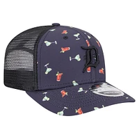 Casquette extensible à bouton-pression New Era bleu marine Detroit Tigers Adventure Drinks Pattern 9SEVENTY pour homme