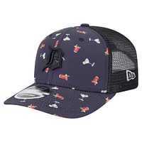 Casquette extensible à bouton-pression New Era bleu marine Detroit Tigers Adventure Drinks Pattern 9SEVENTY pour homme
