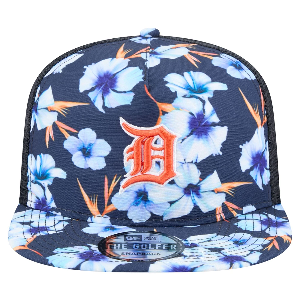 Casquette snapback de golfeur à motif aventure des Detroit Tigers de New Era pour homme