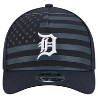 Casquette ajustable New Era 9FORTY M-Crown A-Frame bleu marine pour homme, motif drapeau américain, Detroit Tigers
