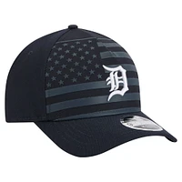 Casquette ajustable New Era 9FORTY M-Crown A-Frame bleu marine pour homme, motif drapeau américain, Detroit Tigers