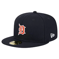 Men's New Era Navy Detroit Tigers Checkered Undervisor 59FIFTY Fitted Hat