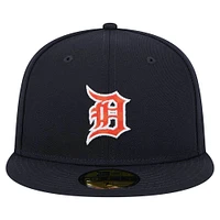 Men's New Era Navy Detroit Tigers Checkered Undervisor 59FIFTY Fitted Hat