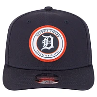Men's New Era Navy Detroit Tigers Circle Patch 9SEVENTY Stretch-Snap Hat