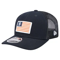 Casquette extensible à bouton-pression New Era bleu marine avec drapeau des Detroit Tigers 9SEVENTY pour homme