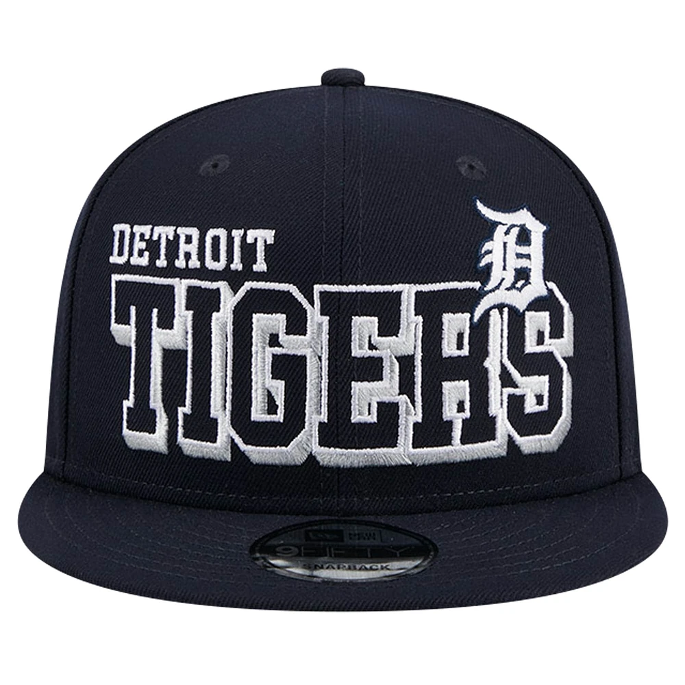 Casquette Snapback 9FIFTY Game Day Bold des Detroit Tigers New Era pour hommes, bleu marine