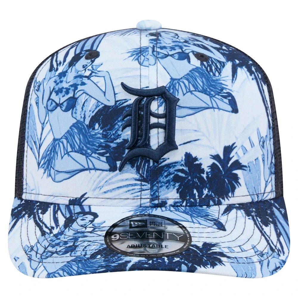 Men's New Era Navy Detroit Tigers Hula Trucker 9SEVENTY Adjustable Hat