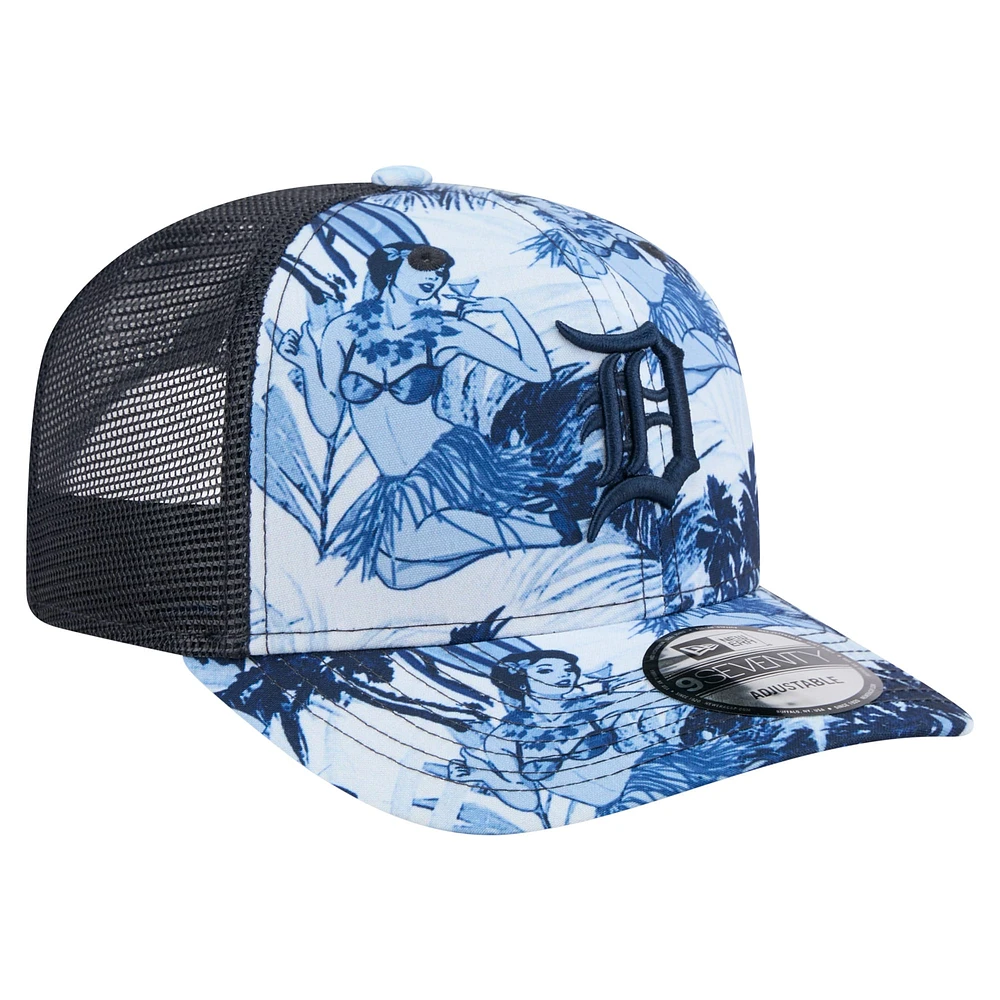Men's New Era Navy Detroit Tigers Hula Trucker 9SEVENTY Adjustable Hat
