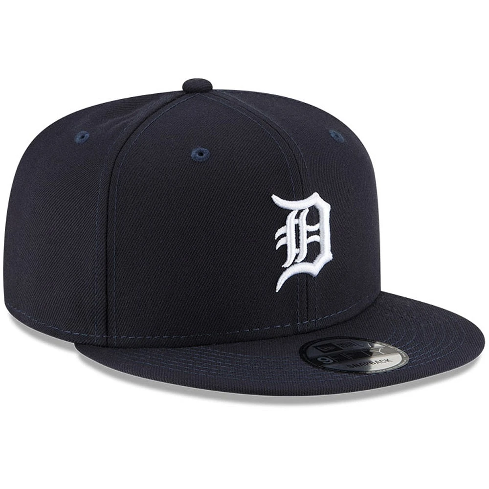 Men's New Era Navy Detroit Tigers Logo Team Color 9FIFTY Snapback Hat