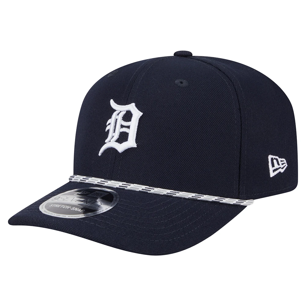 Men's New Era Navy Detroit Tigers Multi-Rope 9SEVENTY Stretch-Snap Hat