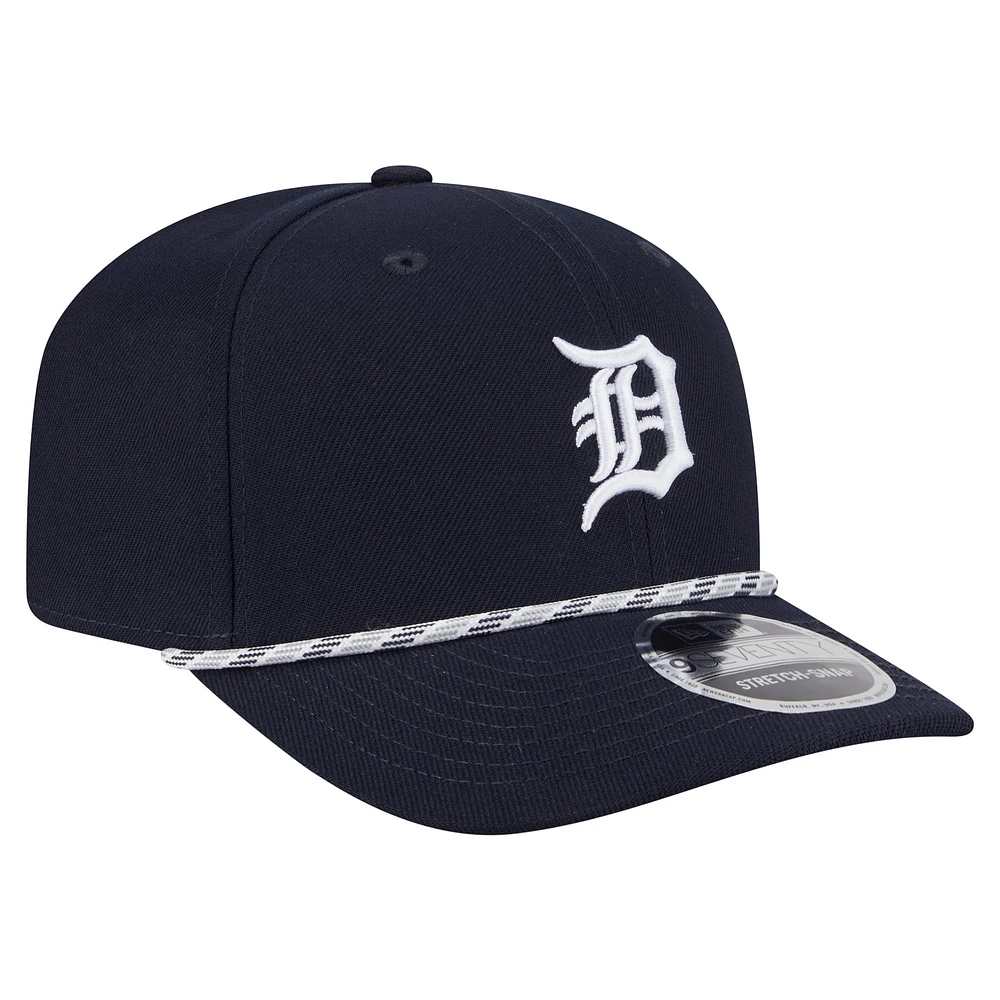 Men's New Era Navy Detroit Tigers Multi-Rope 9SEVENTY Stretch-Snap Hat