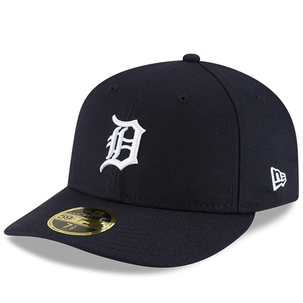 Casquette ajustée 59FIFTY à profil bas du Temple de la renommée baseball national des Detroit Tigers New Era pour hommes, bleu marine