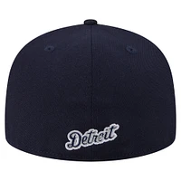 Casquette ajustée Detroit Tigers Overlap 59FIFTY de New Era pour homme, bleu marine