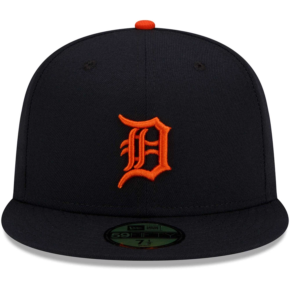 Men's New Era Navy Detroit Tigers Road Authentic Collection On-Field 59FIFTY Fitted Hat