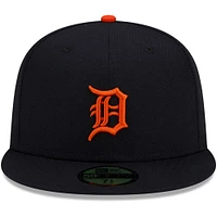 Men's New Era Navy Detroit Tigers Road Authentic Collection On-Field 59FIFTY Fitted Hat