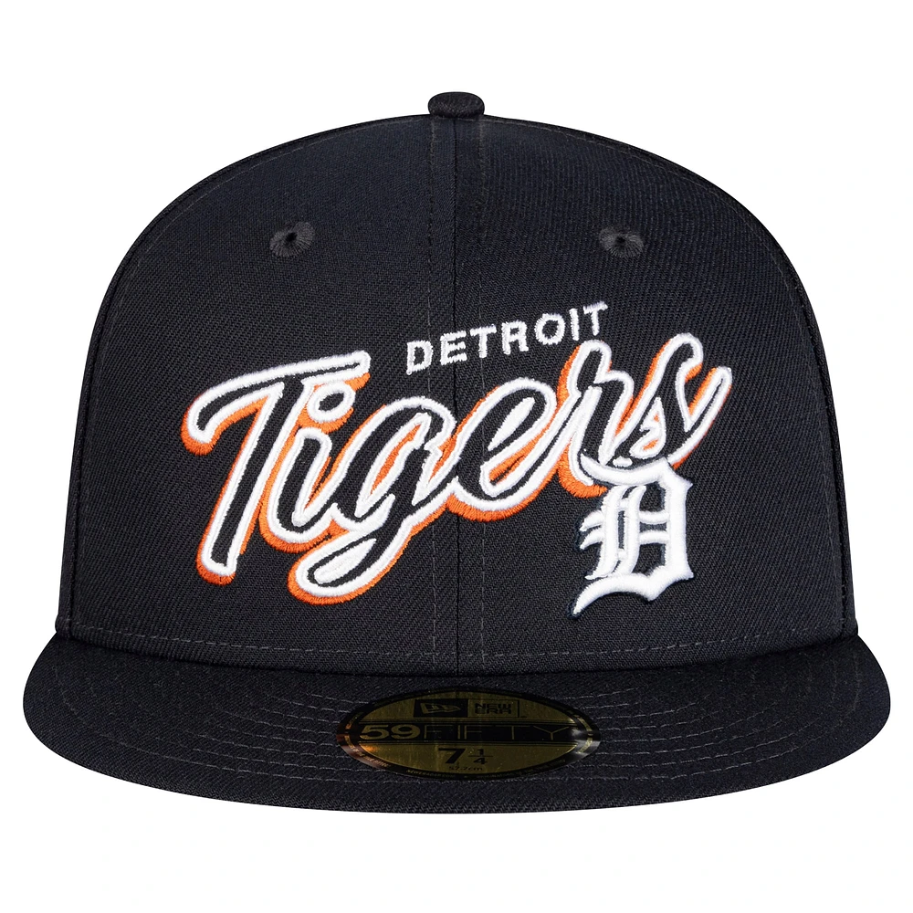 Casquette ajustée 59FIFTY Detroit Tigers bleu marine New Era pour homme