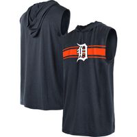 Men's New Era Navy Detroit Tigers Sleeveless Pullover Hoodie