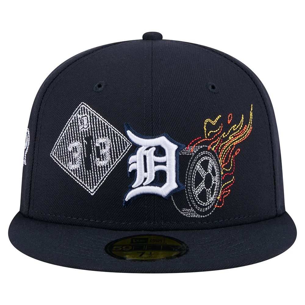 Men's New Era Navy Detroit Tigers State Stitch 59FIFTY Fitted Hat