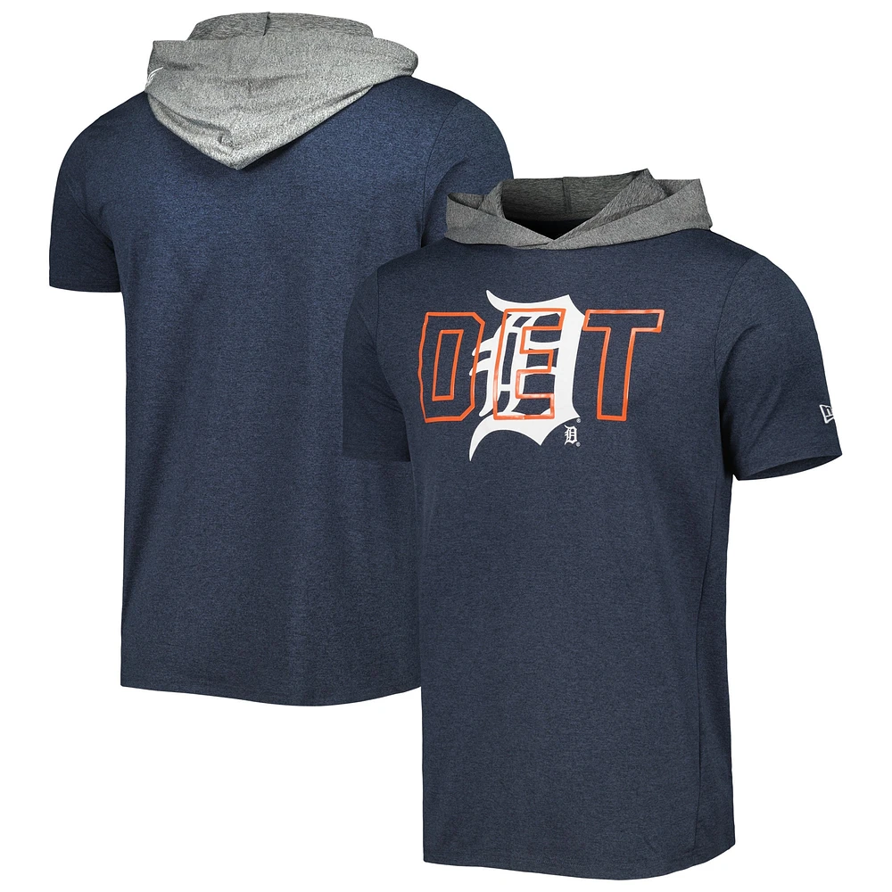 T-shirt à capuche pour homme New Era bleu marine Detroit Tigers Team