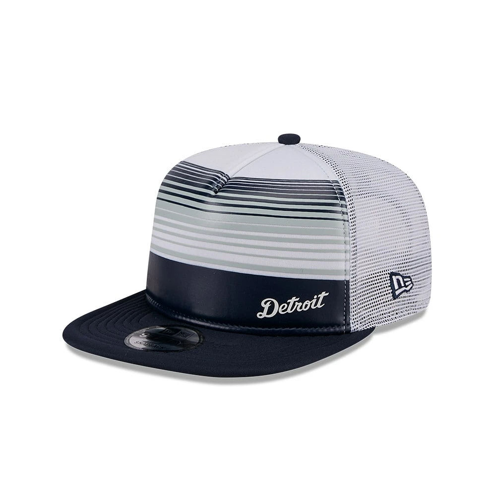 Men's New Era Navy Detroit Tigers Team Horizon 9FIFTY A-Frame Trucker Snapback Hat