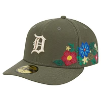 Men's New Era Olive Detroit Tigers Tonal Florals 59FIFTY Fitted Hat