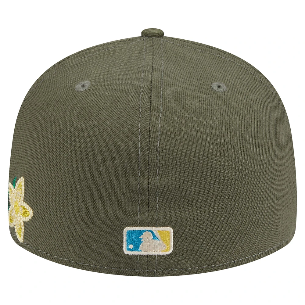 Men's New Era Olive Detroit Tigers Tonal Florals 59FIFTY Fitted Hat