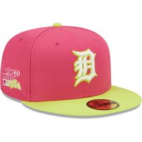 New Era Men's New Era Pink Detroit Tigers 1984 World Series Champions  Beetroot Cyber 59FIFTY Fitted Hat
