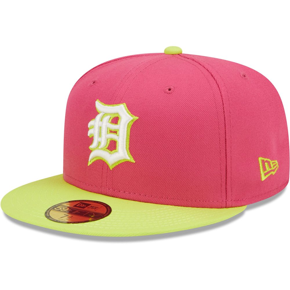 New Era Men's New Era Pink Detroit Tigers 1984 World Series Champions  Beetroot Cyber 59FIFTY Fitted Hat