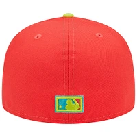 Men's New Era Red/Neon Green Detroit Tigers 1968 World Series Champions  Lava Highlighter Combo 59FIFTY Fitted Hat