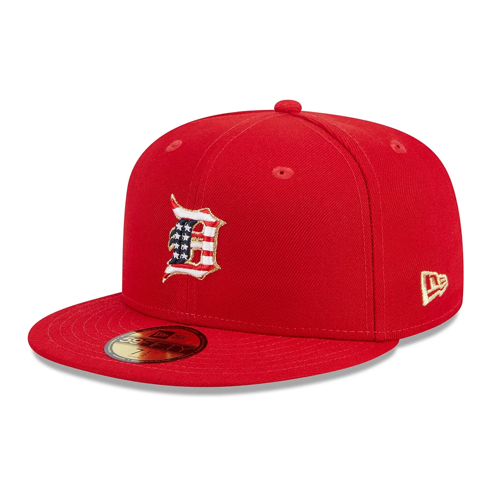 Men's New Era  Red Detroit Tigers 2023 Fourth of July 59FIFTY Fitted Hat