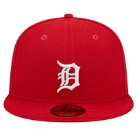 Casquette ajustée 59FIFTY rouge avec logo des Detroit Tigers pour hommes New Era