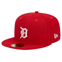 Casquette ajustée 59FIFTY rouge avec logo des Detroit Tigers pour hommes New Era