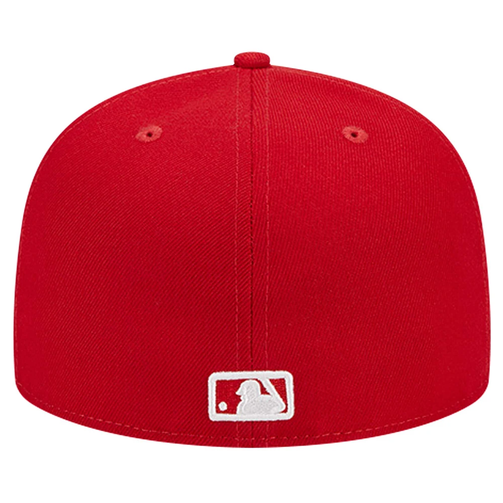 Casquette ajustée 59FIFTY rouge avec logo des Detroit Tigers pour hommes New Era