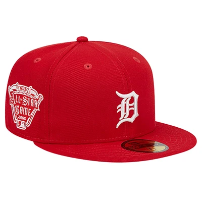 Casquette ajustée 59FIFTY rouge avec logo des Detroit Tigers pour hommes New Era