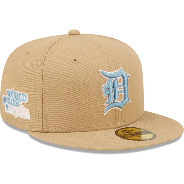 Men's New Era Sky Blue Detroit Tigers Logo White 59FIFTY Fitted Hat