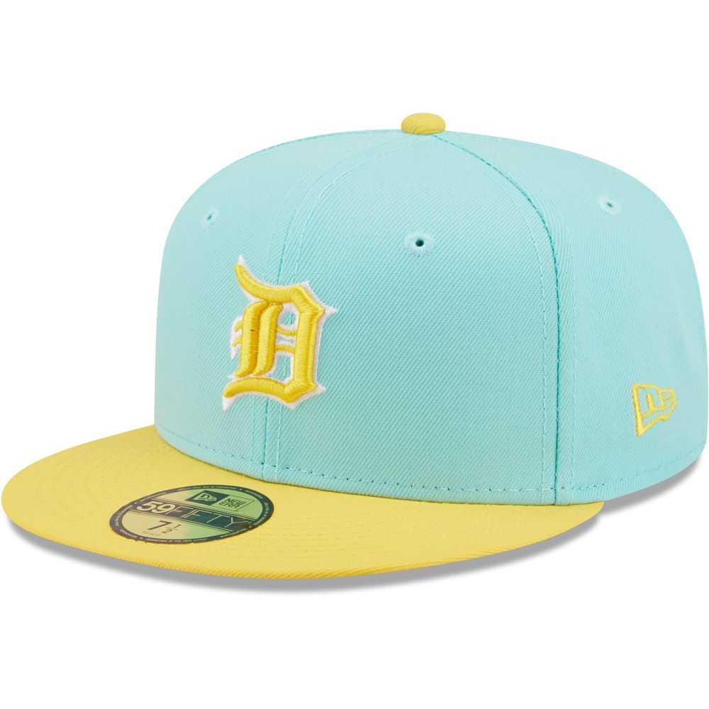 Men's New Era Turquoise/Yellow Detroit Tigers Spring Color Pack Two-Tone 59FIFTY - Fitted Hat