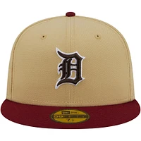 Men's New Era Vegas Gold/Cardinal Detroit Tigers 2-Tone 59FIFTY Fitted Hat