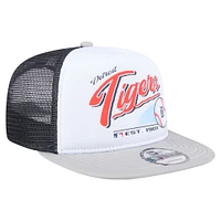 Casquette snapback New Era 9FIFTY blanche/grise pour homme, motif rétro Detroit Tigers