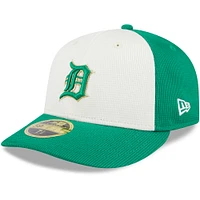 Casquette ajustée 59FIFTY Low Profile pour hommes des Detroit Tigers 2024 de la Saint-Patrick New Era, blanc/vert