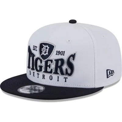 Detroit Tigers New Era Crest 9FIFTY Snapback Hat - White/Navy